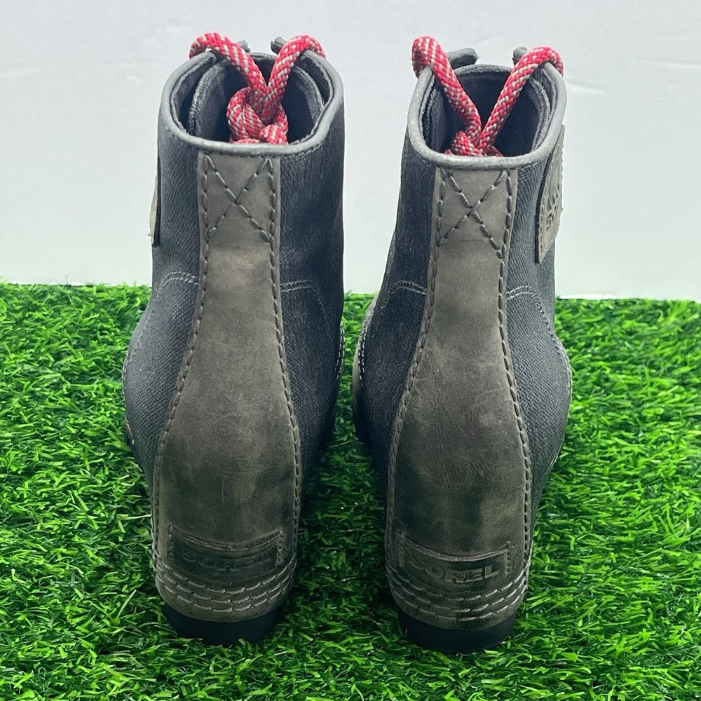 Sorel PDX Wedge Boots Gray Canvas Leather Women's Shoes Size 7 NL2796-089 - Picture 4 of 7